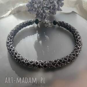 Czarny Królewski Splot2, naszyjnik krótki obroza