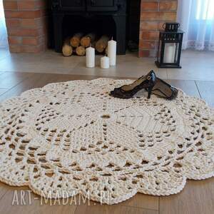 Dace Ecru, 110 cm, mandala, dywan doily rug