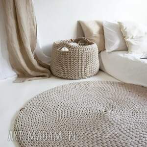 bardzo gruby pleciony dywan jumbo 100 cm sypialni w stylu boho