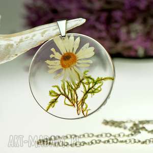 naszyjniki naszyjnik z prawdziwymi suszonymi kwiatami, rośliny w żywicy z1485