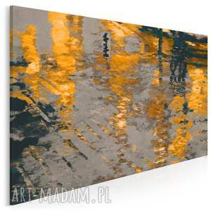 Obraz na płótnie - ABSTRAKCJA ODBICIE DESZCZOWE KAŁUŻA - 70x50 cm