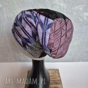 czapka smerfetka patchworkowa damska - cza fo, kol, et, bo fr