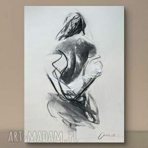 dom z bielą, szkic kobieta, grafika kobieta na prezent, obraz do sypialni