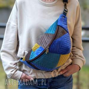 Prezent kolorowa patchworkowa damska nerka XXL, mini plecak