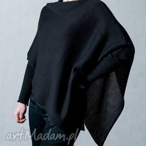 sweter - ponczo arthermina narzutka z bawełny poncho oversize