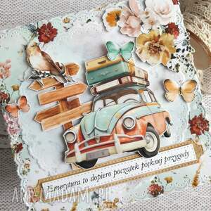 handmade scrapbooking kartki wesoła kartka z okazji przejścia