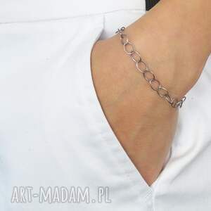 Bransoletka srebrna - ciemny łańcuszek, srebro 925