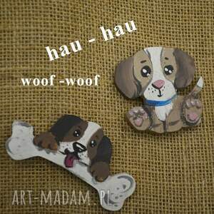magnesy drewniane pieski, psy beagle, prezent, upominek, rękodzieło, prezenty
