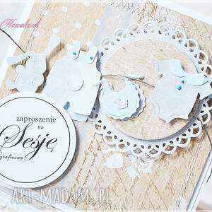 handmade scrapbooking kartki pudełko na zdjęcia, zaproszenie na sesję