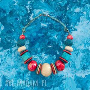 naszyjnik feboo tala evia - ceramika z masą perłową, kolorowy naszyjnik