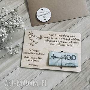 kartka komunijna na pieniądze 1, komunie dla dziecka