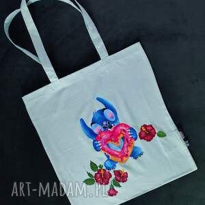 Prezent Ręcznie malowana płócienna torba na zakupy STICH