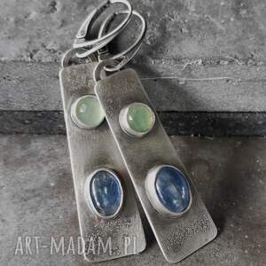 srebrne kolczyki z kianitem