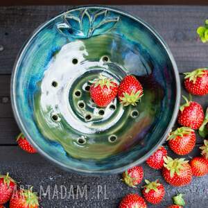 hand-made ceramika misa do serwowania umytych owoców / berry bowl / zielona