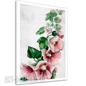 obraz drukowany na płótnie kwiat malwa 70x100cm kwiatami, grafika