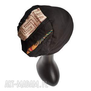 ręcznie robione czapki czapka czarna gora patchworkowa uniwersalna świetna na codzienne