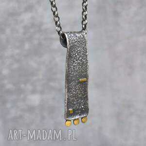 i, wisior męski, srebro i - złoto