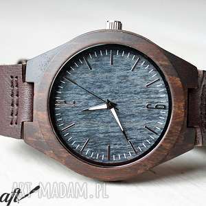 ekocraft drewniany zegarek fieldfare, ekologiczny skórzany, skóra