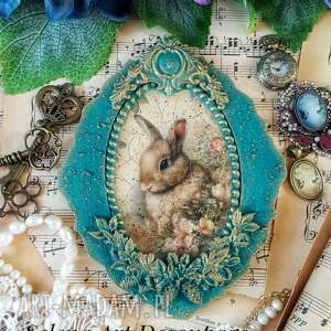 Dekoracyjny medalion w stylu prowansalskim decoupage, vintage