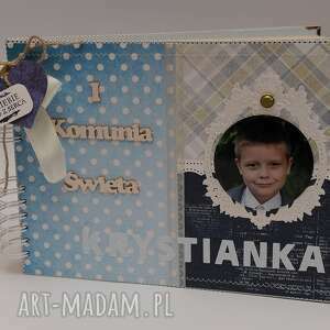 handmade scrapbooking albumy album komunijny chłopiec