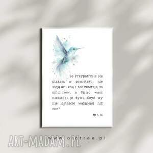 trust - zestaw 2 plakatów produkt drukowany A4, kwiaty, ptaki, akwarela