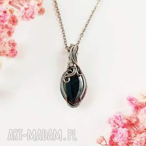 Prezent Naszyjnik Hematyt stal chirurgiczna wisiorek handmade