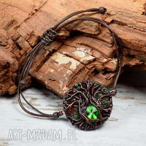 kameleon sznurkowa bransoletka z motywem drzewa magic forest, glinka