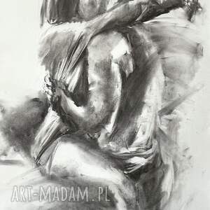 Lovers 100x70 - rysunek węglem do sypialni nad łóżko - art-Madam.pl