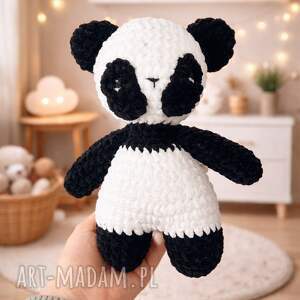 szydełkowa, maskotka, panda na szydełku