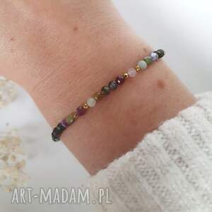 bransoletka z kolorowym turmalinem, biżuteria bransoletki handmade