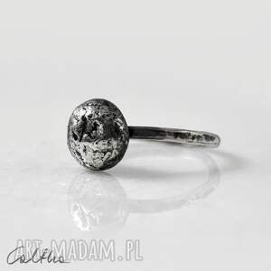 caltha kamyk - srebrny pierścionek rozm 12 2211 13, minimalistyczna biżuteria