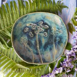 ręcznie wykonane ceramika niezwykle malarska patera z motywem roślin
