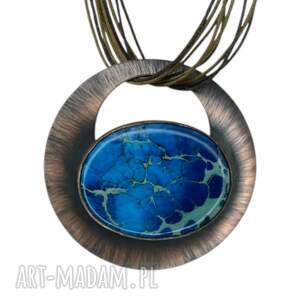 z owalnym jaspisem cesarskim c1216, miedziany naszyjnik