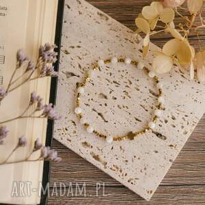 różaniec na rękę bransoletka różańcowa masa perłowa hematyt