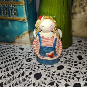 Aniołek ceramiczny na Boże Narodzenie - prezent od serca Wolna Chwila (ok. 9 cm)