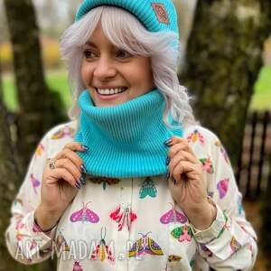 bawełniany komin zimowy turkus