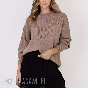 handmade swetry sweter w charakterze bluzy - swe322 mocca mkm