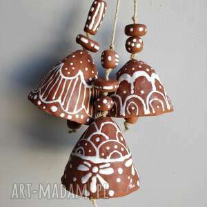 handmade ceramika zestaw trzech dzwoneczków ceramicznych №1