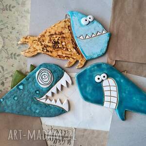 ryby ceramiczne, wieloryb, pirania, świąteczny prezent