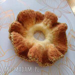 gumka do włosów scrunchie na szydełku frotka, ręcznie