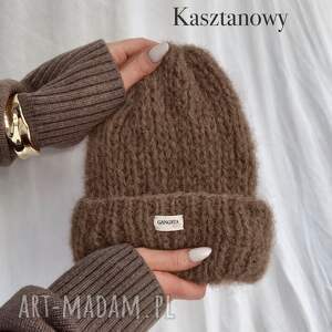 Puszysta czapka Cloud z alpaki i merino - kasztanowa
