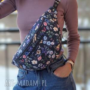 Prezent kwiatowa damska nerka XXL, mini plecak, nerkoplecak