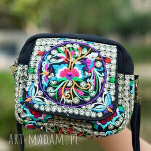 handmade na ramię torebka etniczna haftowana