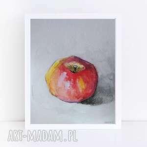 jabłko - akwarela formatu 18/24 cm, papier
