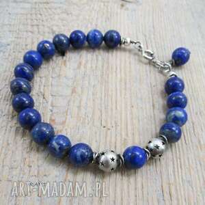 handmade gwiazdki z lapis lazuli - bransoletka 368