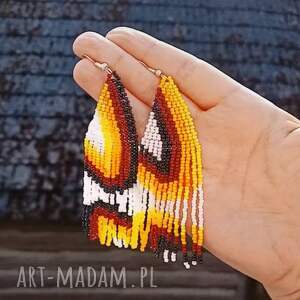 wielobarwne, abstrakcyjne kolczyki z koralików prezent dla dziewczyny