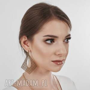 Ażurowe w kształcie rombów Filipa c991, duże kolczyki