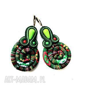 Green Masai, kolorowe, sutaszowe kolczyki