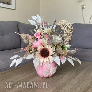 kompozycja jesienna w dyni dekoracja na jesień stroik jesienny, jesienne