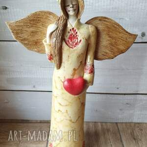 anioł słowiański stojący ceramika serce słowinka